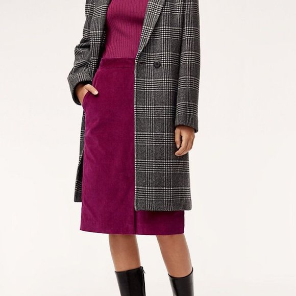 Aritzia Dresses & Skirts - Aritzia Babaton Toby Corduroy Magenta Pencil Skirt